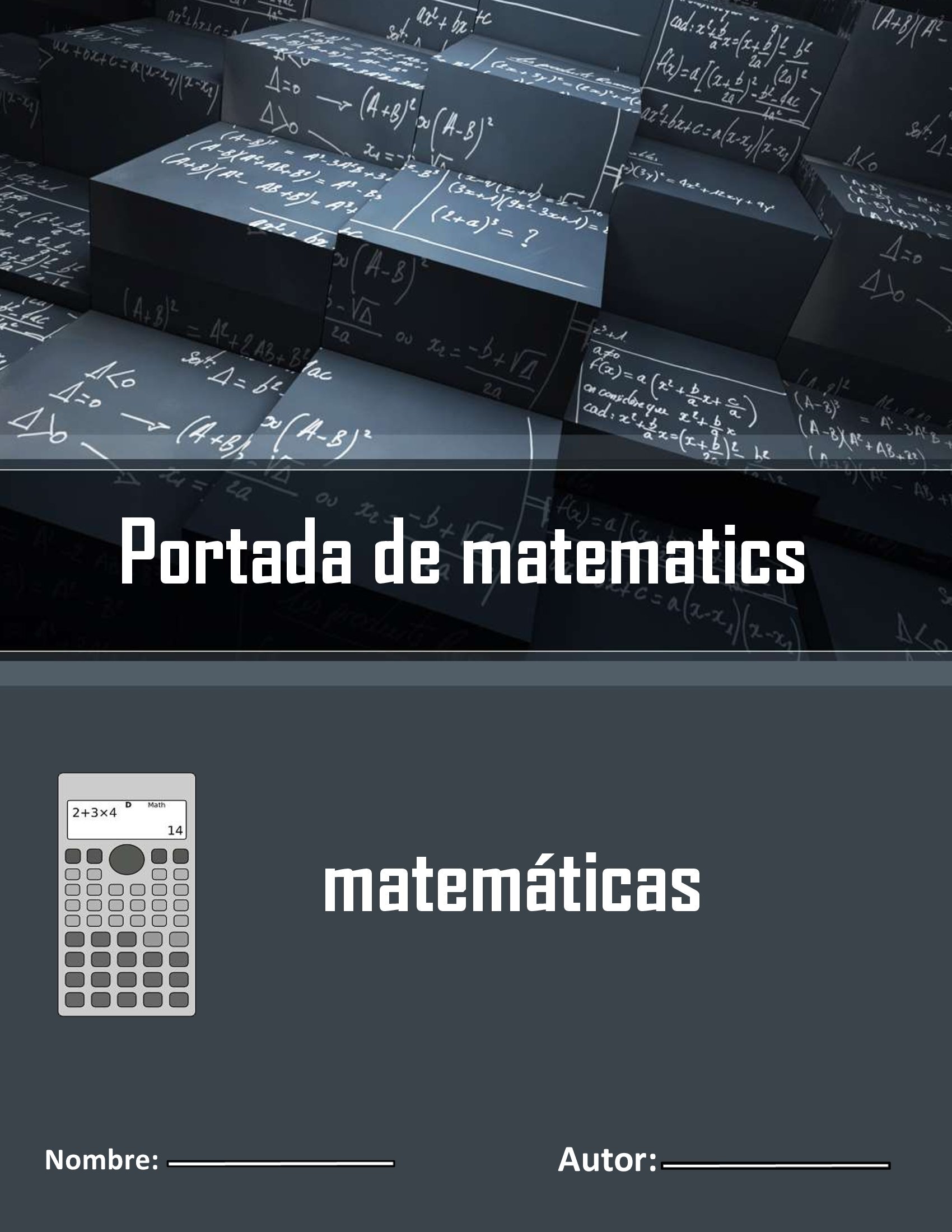 Portada calculadora - matematicas